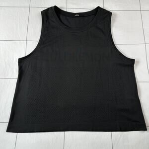 Lululemon Top Womens 4/6 Black Breeze by Muscle Cropped Tank Athletic Gym Active